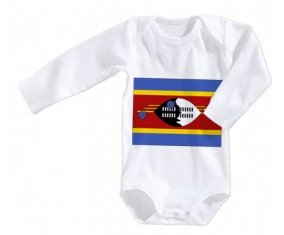 Body bébé Drapeau Swaziland taille 3/6 mois manches Longues