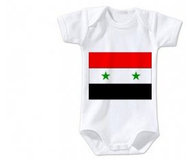 Body bébé Drapeau République arabe syrienne taille 3/6 mois manches Courtes