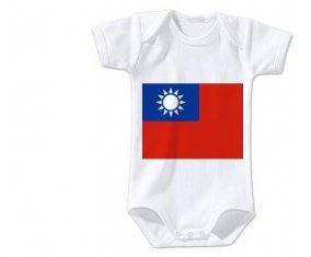 Body bébé Drapeau Taïwan taille 3/6 mois manches Courtes