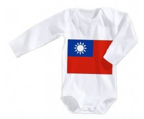Body bébé Drapeau Taïwan taille 3/6 mois manches Longues
