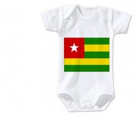 Body bébé Drapeau Togo taille 3/6 mois manches Courtes