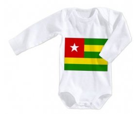 Body bébé Drapeau Togo taille 3/6 mois manches Longues