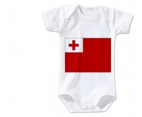 Body bébé Drapeau Tonga taille 3/6 mois manches Courtes