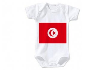 Body bébé Drapeau Tunisie taille 3/6 mois manches Courtes