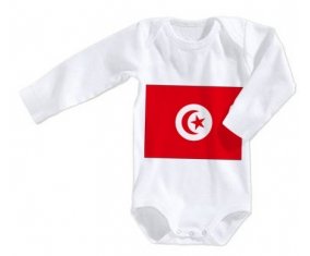 Body bébé Drapeau Tunisie taille 3/6 mois manches Longues