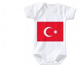 Body bébé Drapeau Turquie taille 3/6 mois manches Courtes