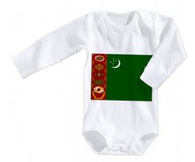 Body bébé Drapeau Turkménistan taille 3/6 mois manches Longues