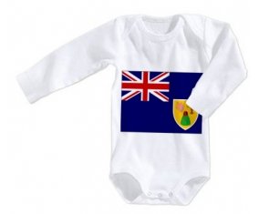 Body bébé Drapeau Îles Turques-et-Caïques taille 3/6 mois manches Longues