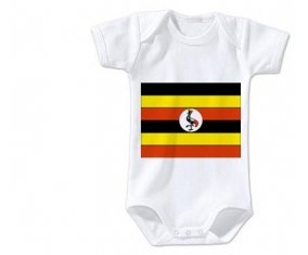 Body bébé Drapeau Ouganda taille 3/6 mois manches Courtes
