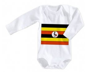 Body bébé Drapeau Ouganda taille 3/6 mois manches Longues