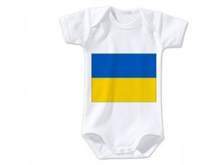 Body bébé Drapeau Ukraine taille 3/6 mois manches Courtes