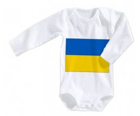 Body bébé Drapeau Ukraine taille 3/6 mois manches Longues