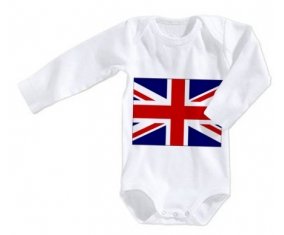 Body bébé Drapeau Royaume-Uni taille 3/6 mois manches Longues