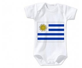 Body bébé Drapeau Uruguay taille 3/6 mois manches Courtes