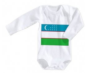 Body bébé Drapeau Ouzbékistan taille 3/6 mois manches Longues