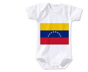 Body bébé Drapeau Venezuela taille 3/6 mois manches Courtes