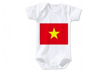 Body bébé Drapeau Vietnam taille 3/6 mois manches Courtes