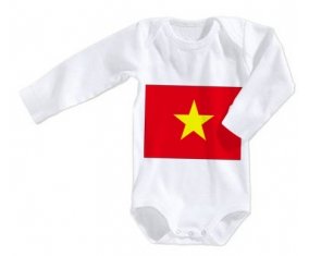 Body bébé Drapeau Vietnam taille 3/6 mois manches Longues