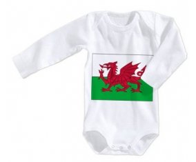 Body bébé Drapeau Pays de Galles taille 3/6 mois manches Longues