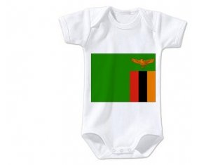 Body bébé Drapeau Zambie taille 3/6 mois manches Courtes