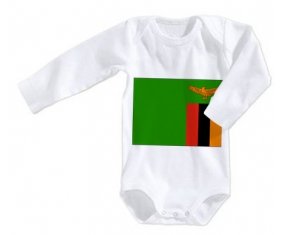 Body bébé Drapeau Zambie taille 3/6 mois manches Longues