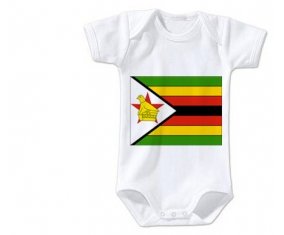 Body bébé Drapeau Zimbabwe taille 3/6 mois manches Courtes