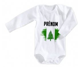 Body bébé Drapeau effet pinceau l'ile de Norfolk avec prénom taille 3/6 mois manches Longues