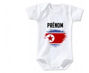 Body bébé Drapeau effet pinceau Irlande du Nord avec prénom taille 3/6 mois manches Courtes