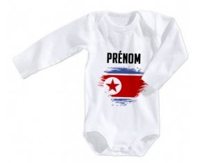 Body bébé Drapeau effet pinceau Irlande du Nord avec prénom taille 3/6 mois manches Longues