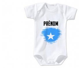 Body bébé Drapeau effet pinceau Somalie avec prénom taille 3/6 mois manches Courtes