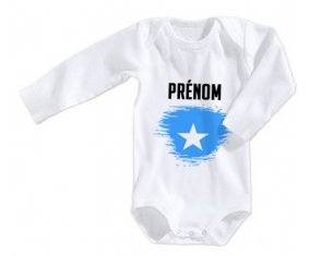 Body bébé Drapeau effet pinceau Somalie avec prénom taille 3/6 mois manches Longues