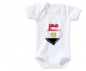Body bébé Égypte en arabe + cœur taille 3/6 mois manches Courtes