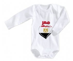 Body bébé Égypte en arabe + cœur taille 3/6 mois manches Longues
