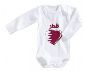 Body bébé Qatar en arabe + cœur taille 3/6 mois manches Longues