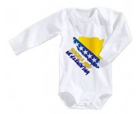 Body bébé Bosnia and Herzegovina maps taille 3/6 mois manches Longues