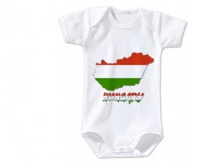 Body bébé Hungary maps taille 3/6 mois manches Courtes