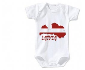 Body bébé Latvia maps taille 3/6 mois manches Courtes