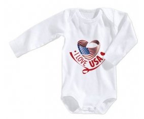 Body bébé I Love Usa taille 3/6 mois manches Longues
