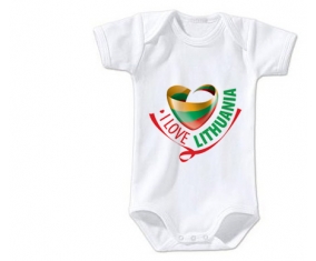 Body bébé I Love Lithuania taille 3/6 mois manches Courtes