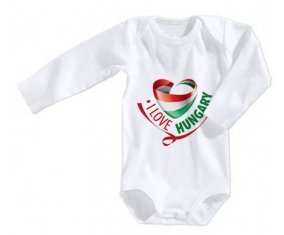 Body bébé I Love Hungary taille 3/6 mois manches Longues