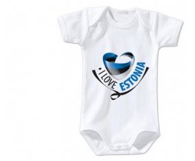 Body bébé I Love Estonia taille 3/6 mois manches Courtes