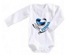 Body bébé I Love Estonia taille 3/6 mois manches Longues