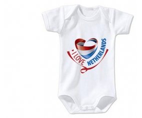 Body bébé I Love Netherland maps taille 3/6 mois manches Courtes