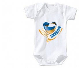 Body bébé I Love Ukraine taille 3/6 mois manches Courtes