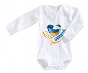 Body bébé I Love Ukraine taille 3/6 mois manches Longues