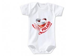 Body bébé I Love Poland taille 3/6 mois manches Courtes