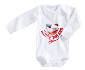 Body bébé I Love Poland taille 3/6 mois manches Longues