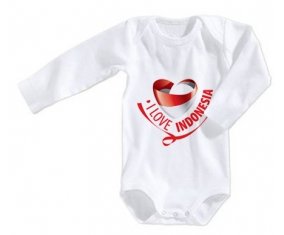 Body bébé I Love Indonesia taille 3/6 mois manches Longues