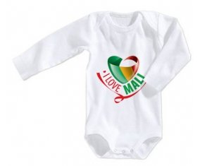 Body bébé I Love Mali taille 3/6 mois manches Longues