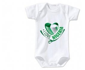 Body bébé I Love Nigeria taille 3/6 mois manches Courtes